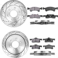 Front 329mm + Rear 342mm 6 Lug Rotors + Metallic Pads + Clips A7965