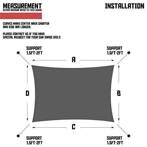 17 x 17 Sun Shade Sail Square Permeable Canopy Red C2386