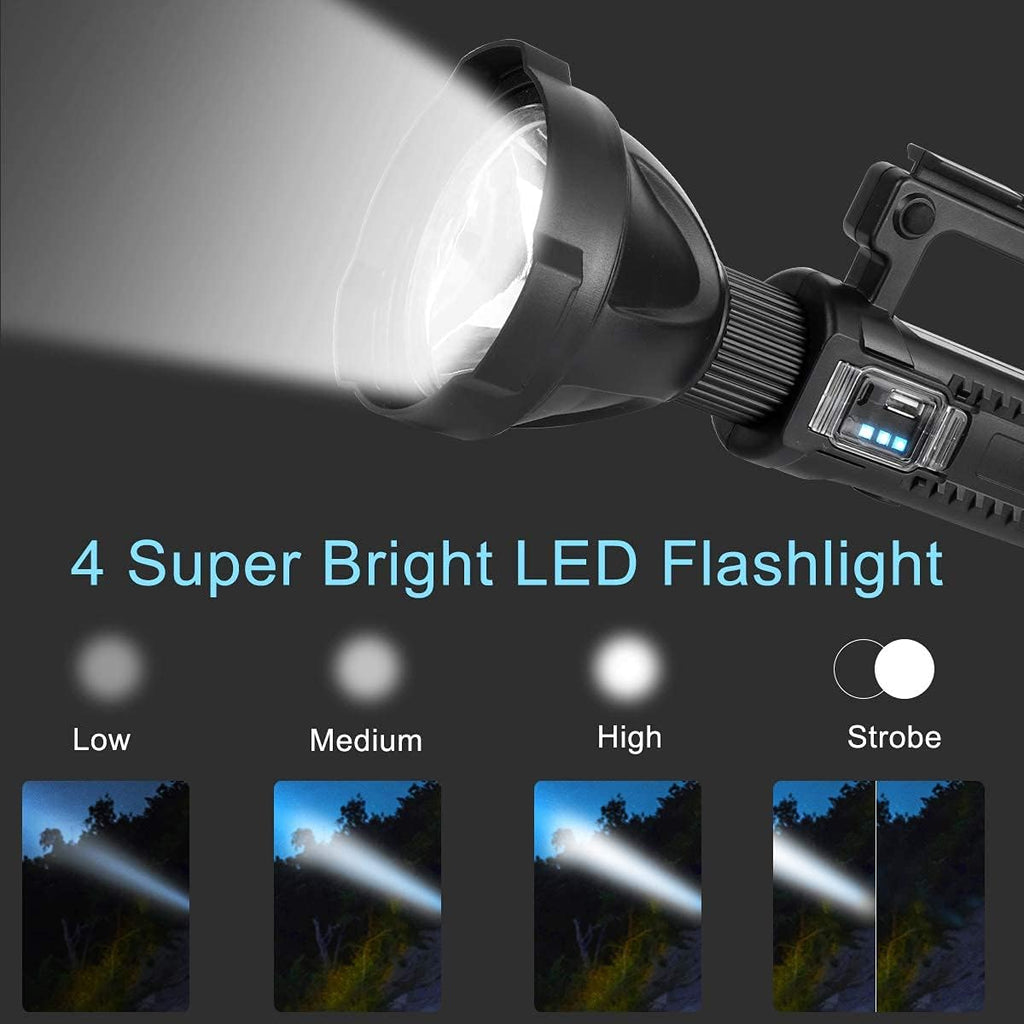 Rechargeable LED Spotlight Flashlight 90000 Lumens with Tripod G912