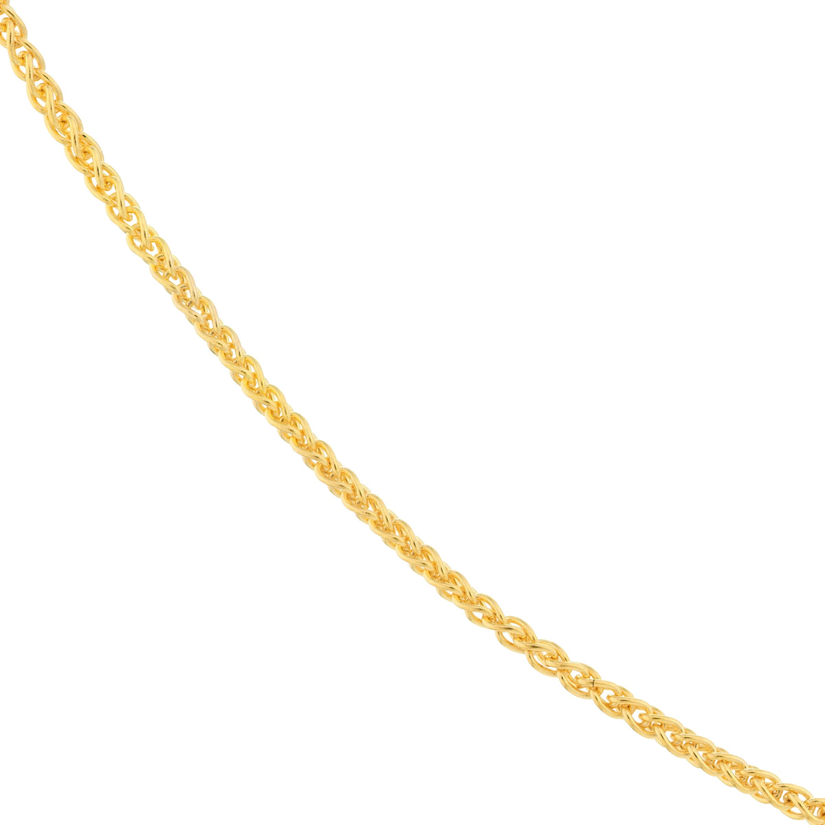 18K Yellow Gold 1.05mm Round Wheat Chain Necklace with Lobster Lock N320526
