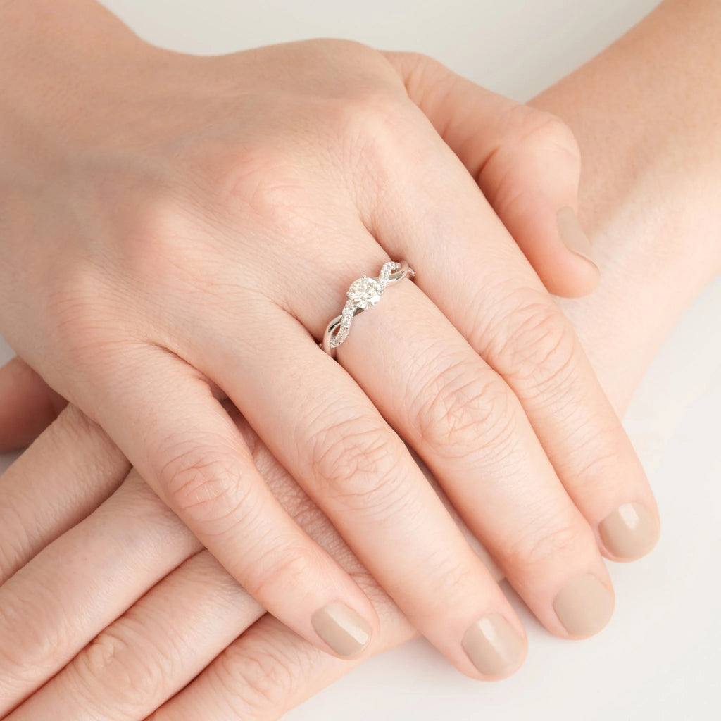Lab Grown Diamond Engagement Ring in Sterling Silver W138928