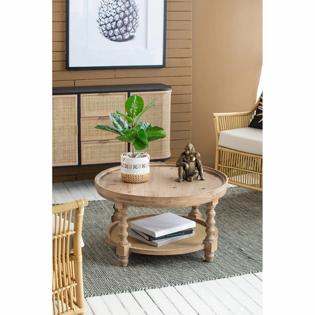 Natural Wood Rattan Coffee Table P886