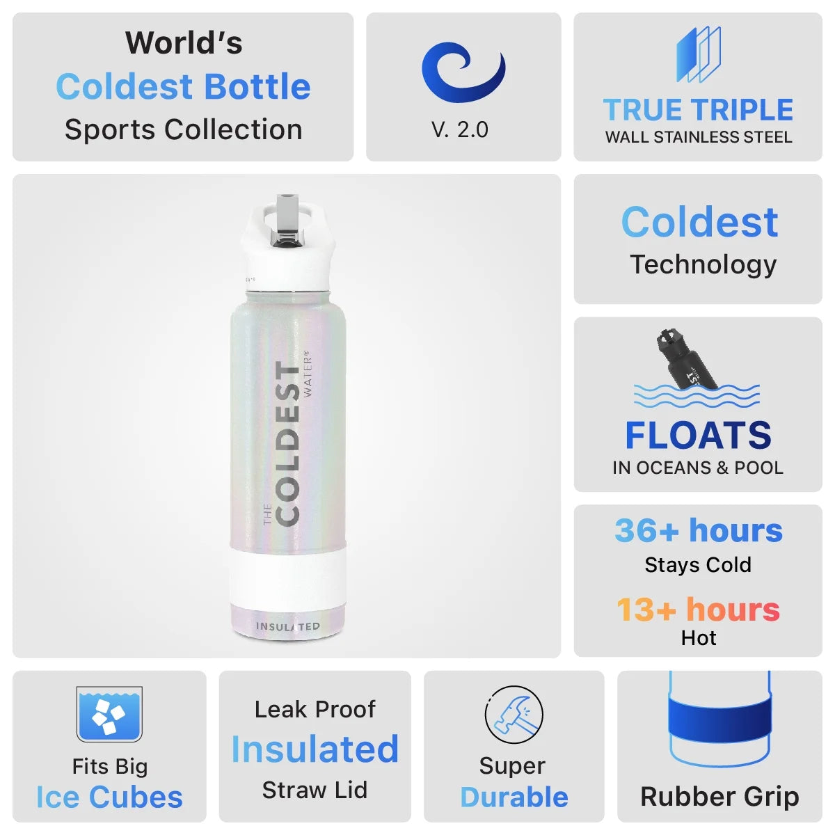40 oz Vacuum Insulated Stainless Steel Water Bottle V48133