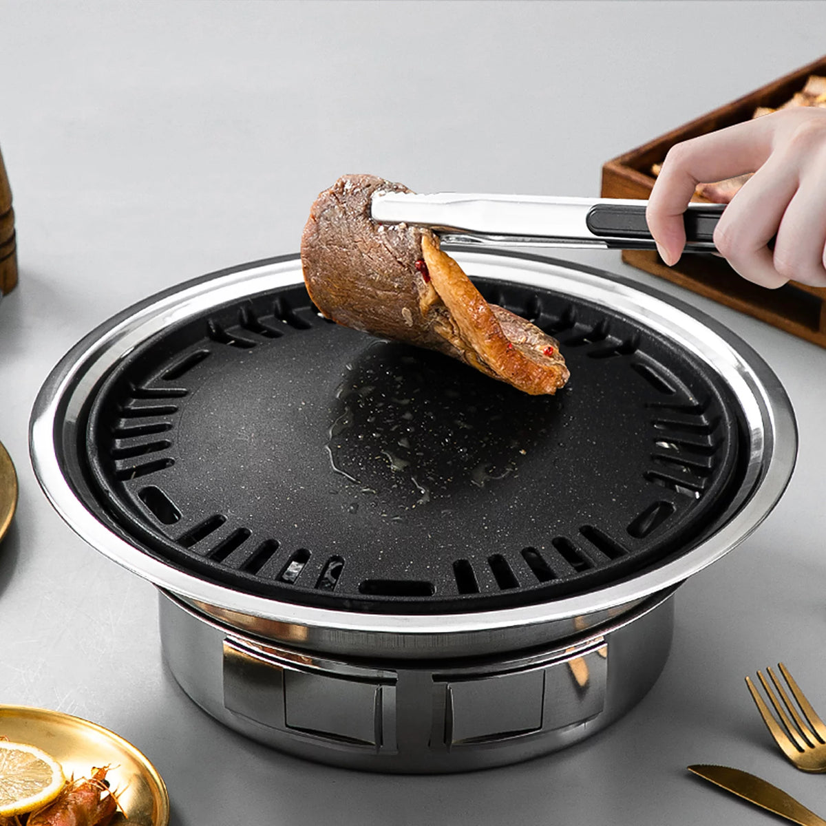 Charcoal Grill Non-stick Portable Stainless Steel BBQ Stove S6750