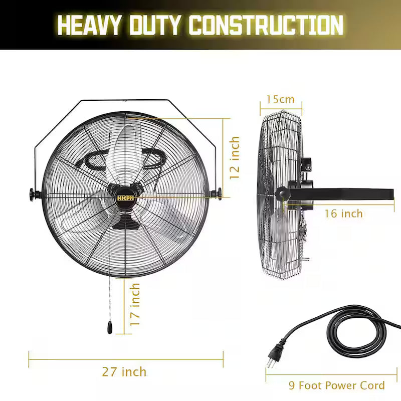 Yellow 2 Speeds 24 in. Wall Fan X58923