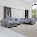 Light Grey 6 Pc Reclining Sectional with Left Hand Facing Chaise H40763