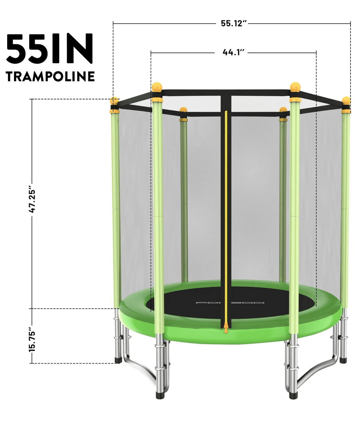 55 Trampoline with Safety Enclosure Net N8972