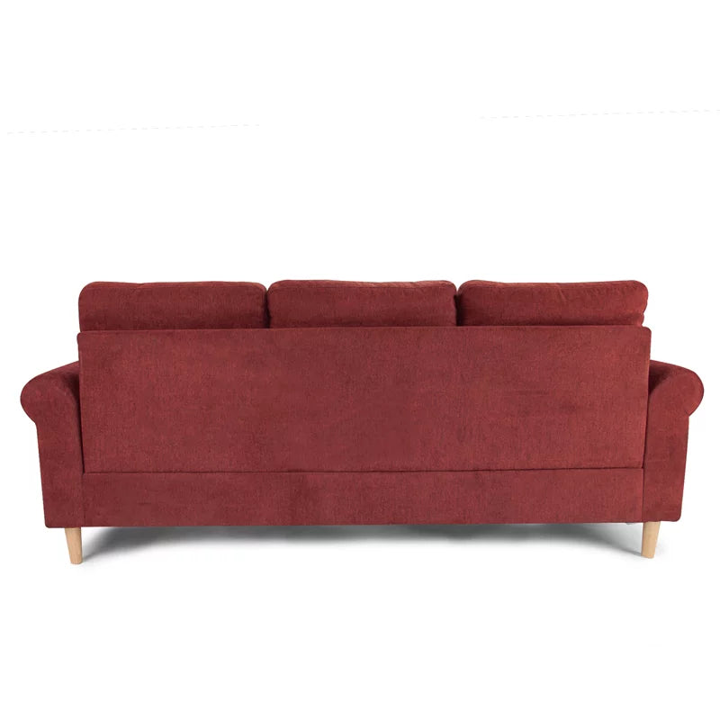 Red Polyfiber Reversible Sectional Sofa Set W32011