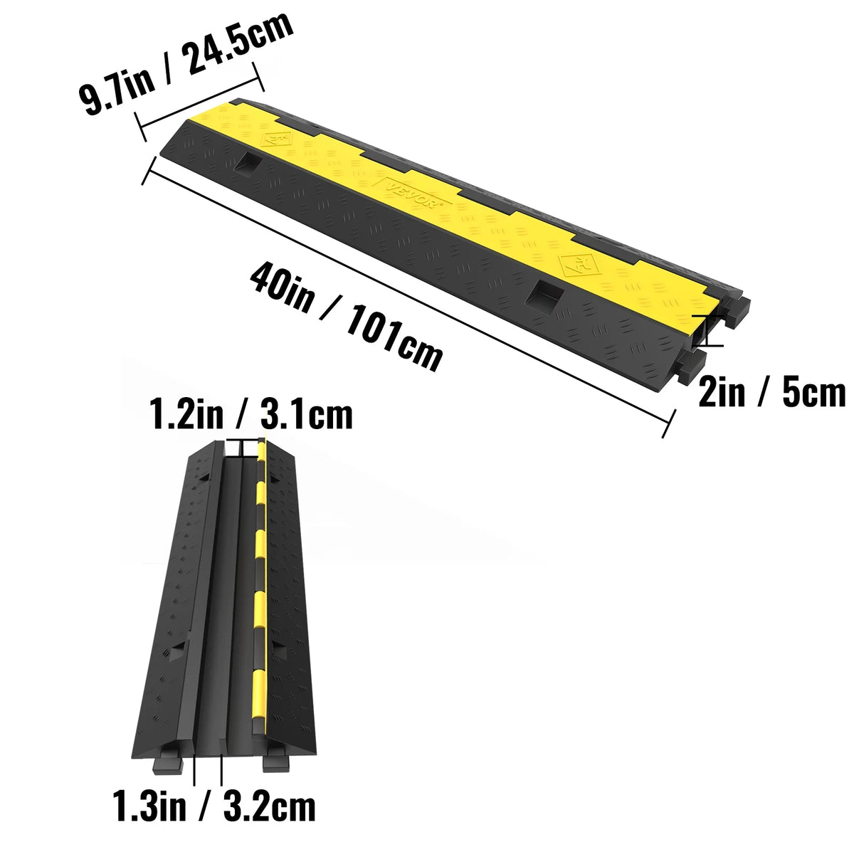 3 Pcs 2-Cable Rubber Electrical Wire Cover Protector Ramp N635