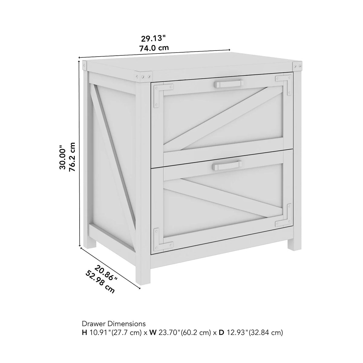 White 2 Drawer Lateral File Cabinet J395044