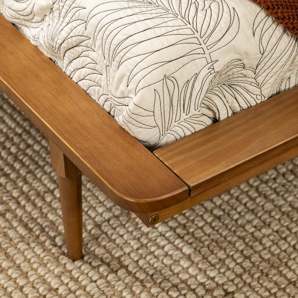 Twin Caramel Solid Wood Platform Bed I354868