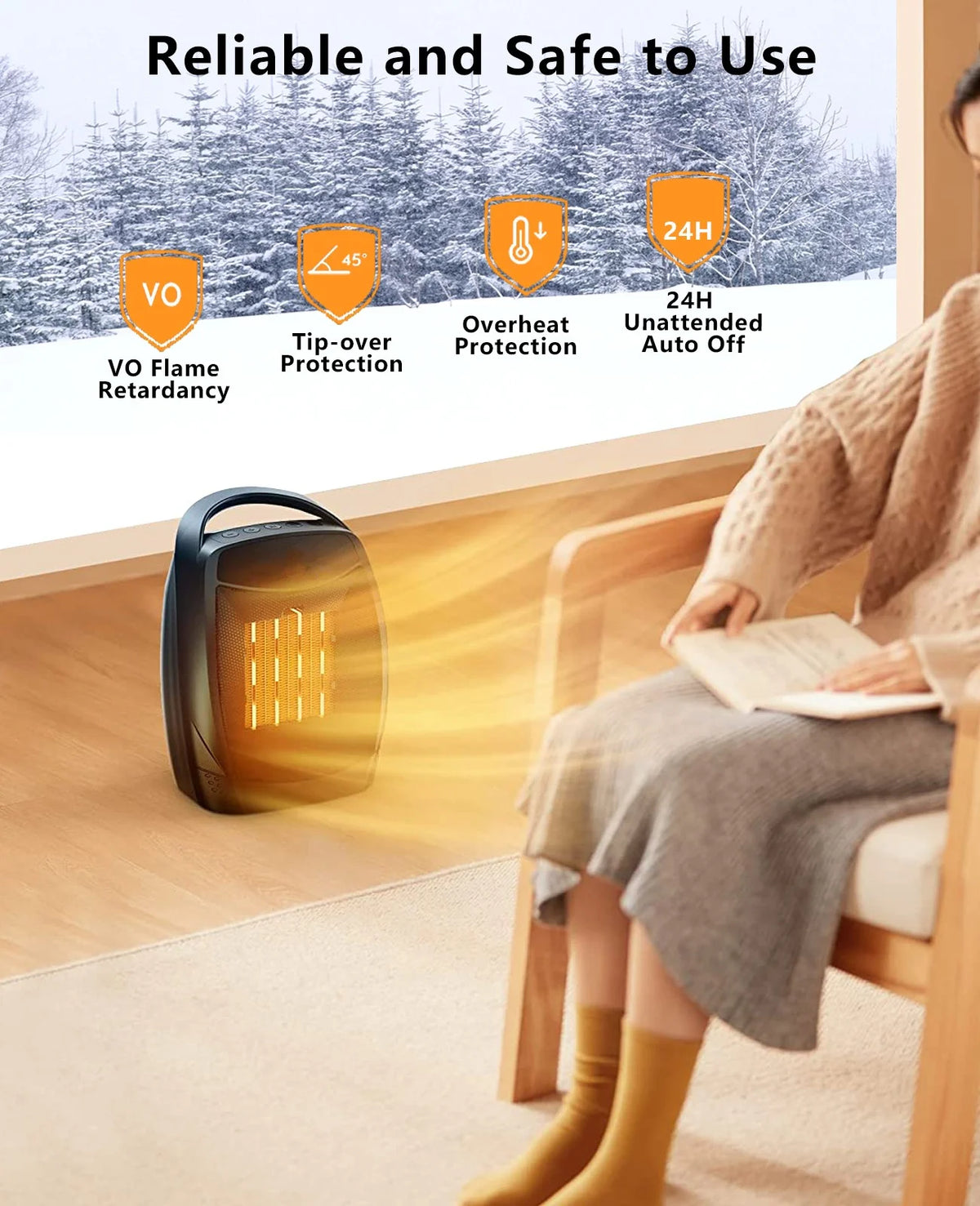 Small Portable Electric Space Heater with 4 Modes A103