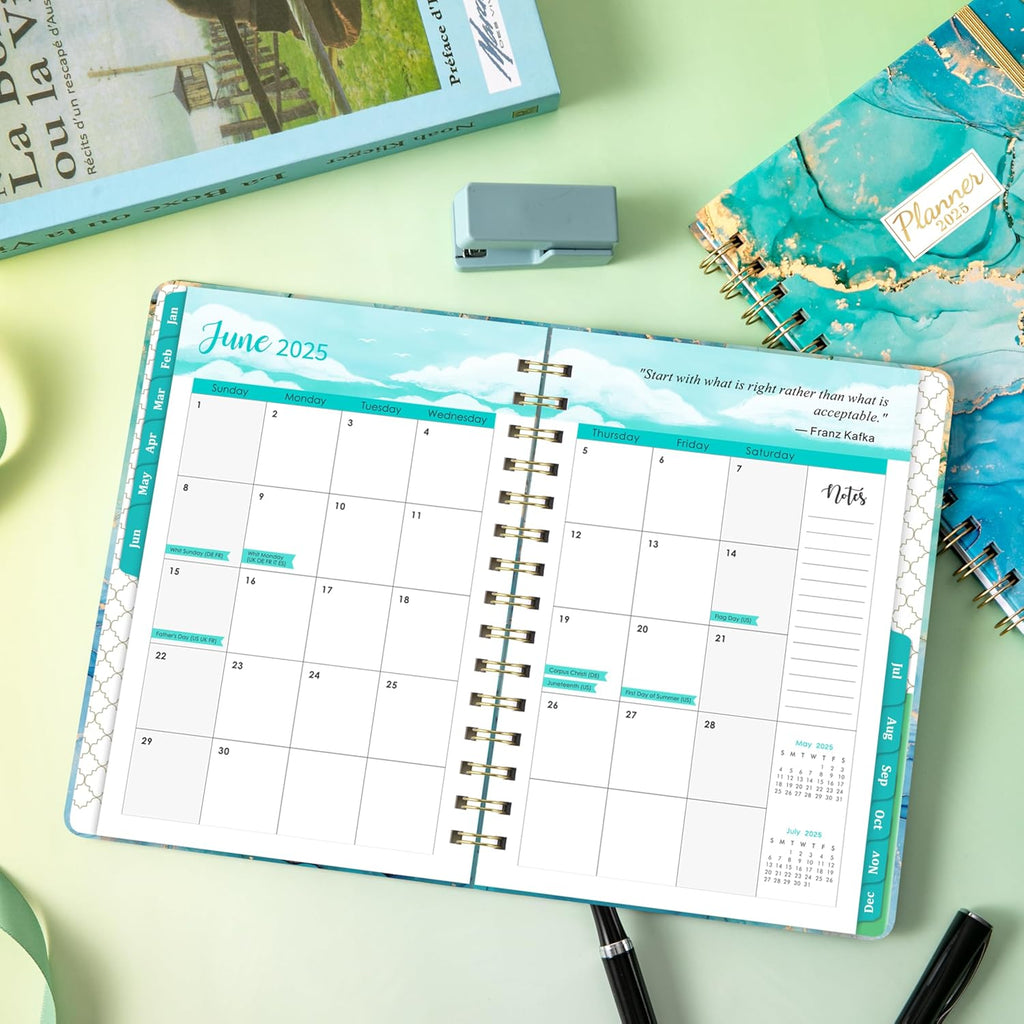 2025 Weekly and Monthly Hardcover Planner, 6.4" x 8.5" D550301