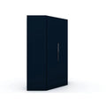Midnight Blue Wood Corner Wardrobe Closet U4134