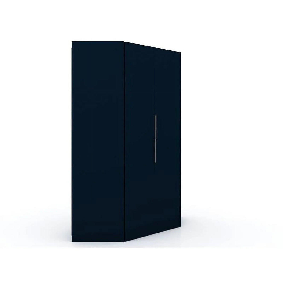 Midnight Blue Wood Corner Wardrobe Closet U4134