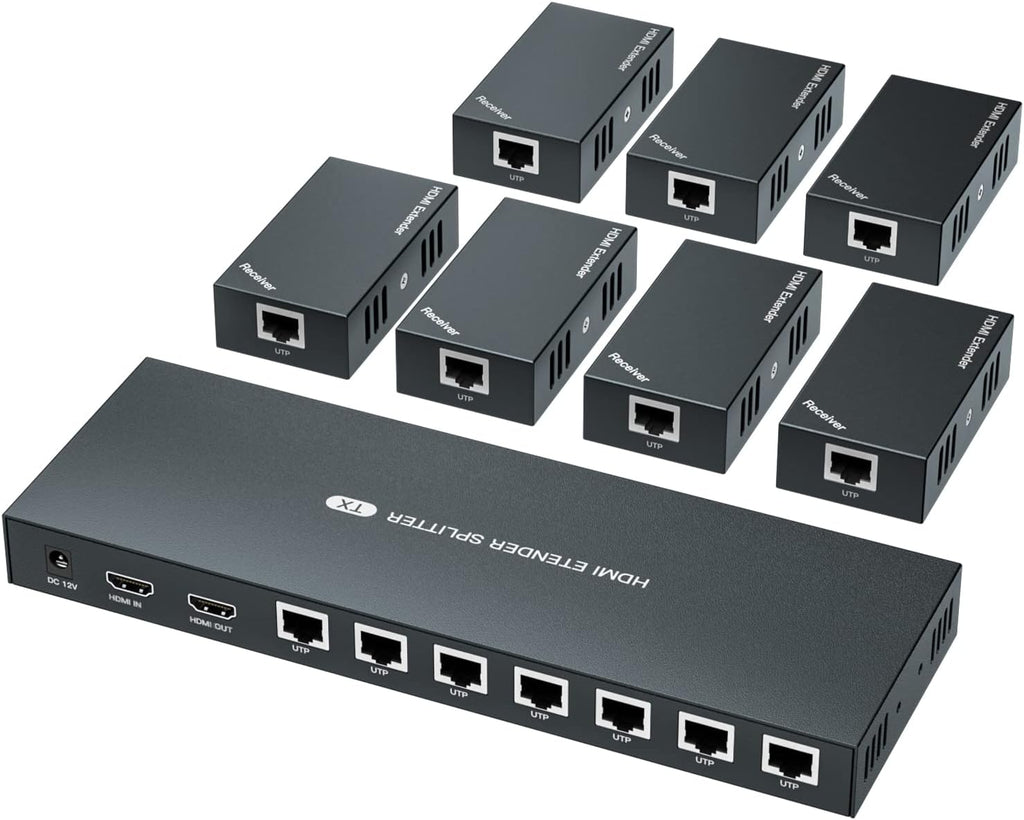 1x8 HDMI Splitter Extender 1080P Over Cat5e/6 F6593