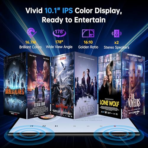 10 inch Android 14 Tablet with 4G LTE Cellular, 10GB+32GB, Protective Case, GPS, 2.0GHz Processor, 8MP Camera, 1TB TF Expandable E434