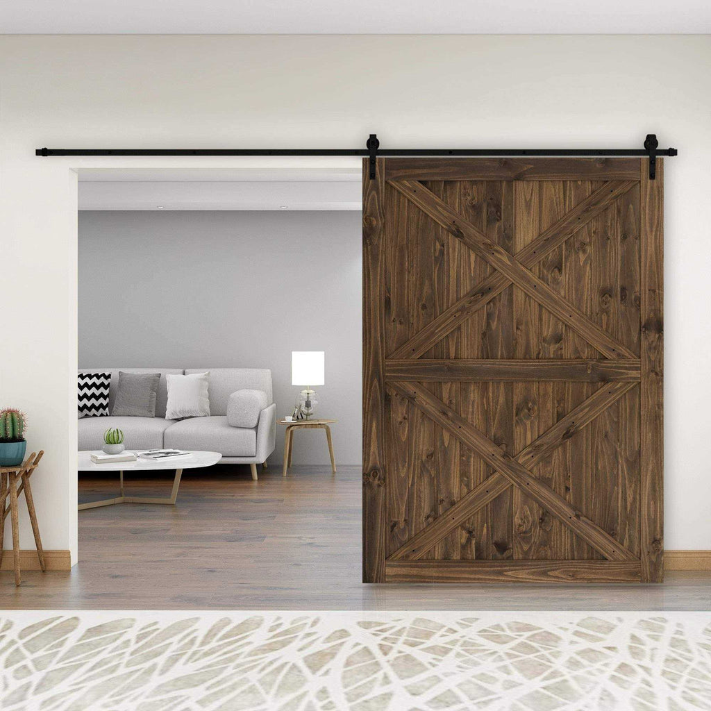 Sliding Interior Barn Door Unfinished Pine Wood U948183