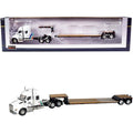 White 1/64 Diecast Tractor Truck with Lowboy Trailer D1686
