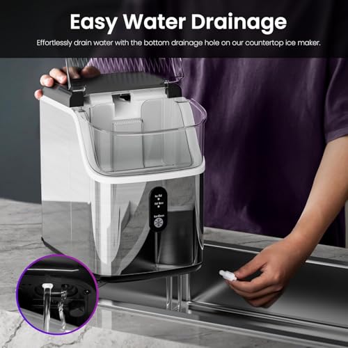 Black Portable Ice Maker Machine with Self-Cleaning Function I509