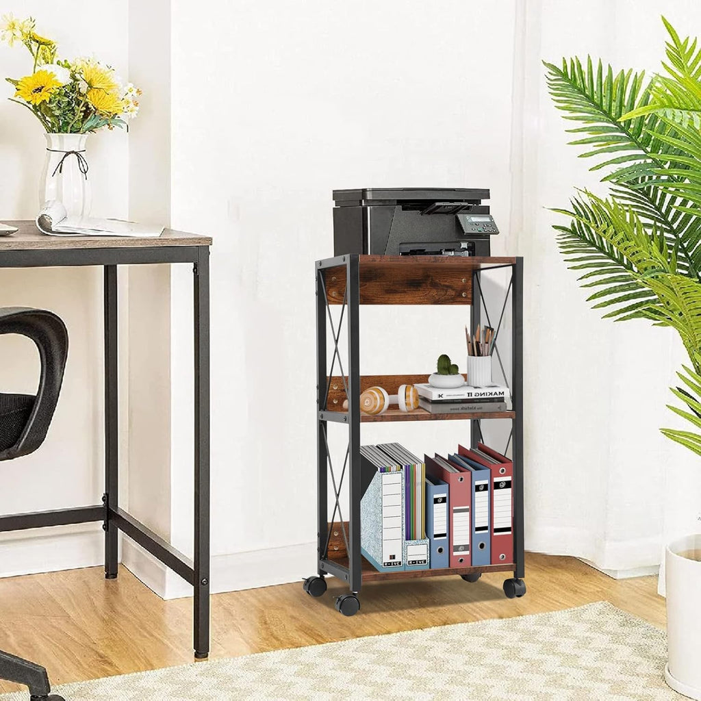 3-Tier Rolling Printer Cart with Storage Z6374