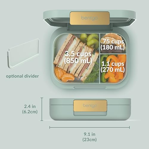 Dark Gray Bento Lunch Box, 3-4 Compartments, Leak-Resistant, 44 fl oz, BPA-Free H89106