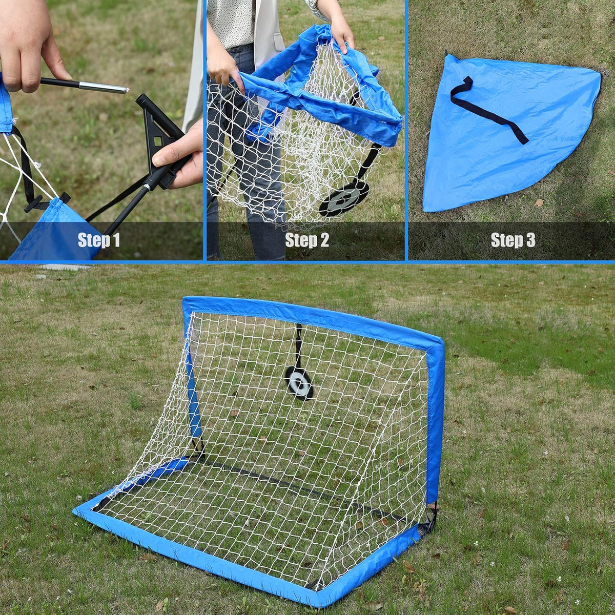 4'x3' Portable Pop Up Soccer Goals with Carry Bag, 2 Pack W419
