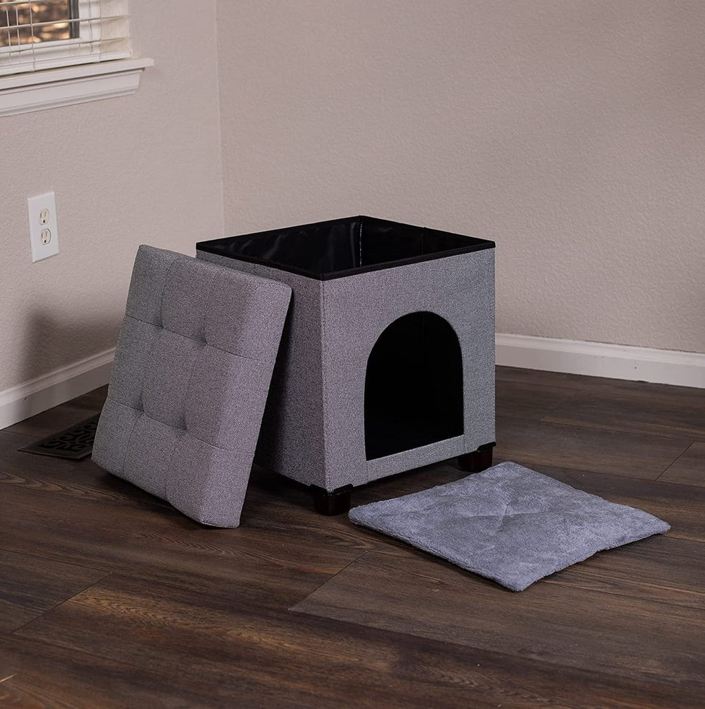 Pet House Bench Ottoman Cat Dog Furniture Bed Footstool Cozy Condo Cave F895