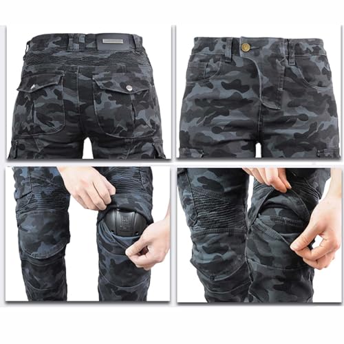 Women's Motorcycle Riding Pants with CE Armored U855674