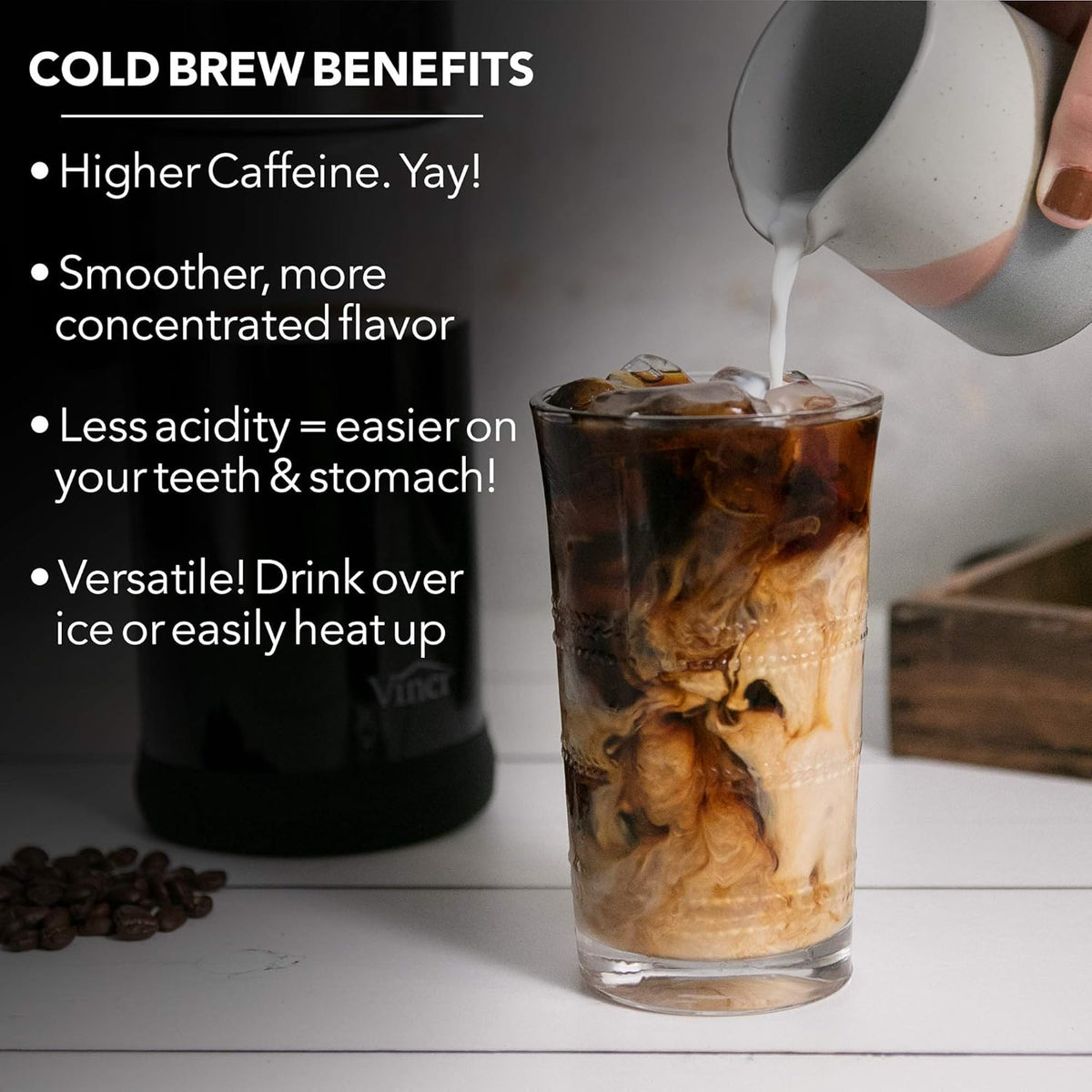 Cold Brew Electric Coffee Maker 1.1 Liter Glass Carafe Y688