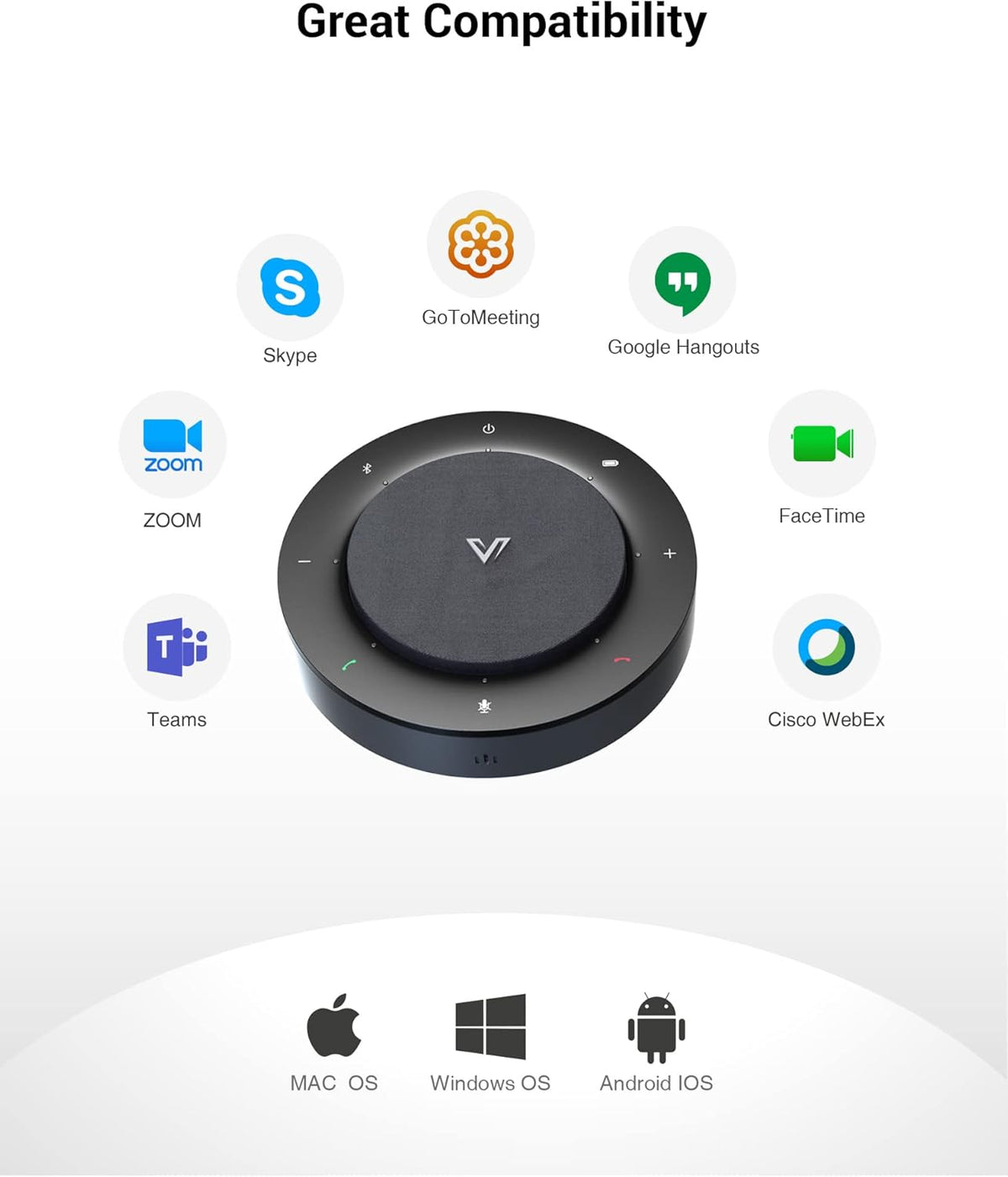 USB/Bluetooth Speakerphone with 4 AI Mics U5359