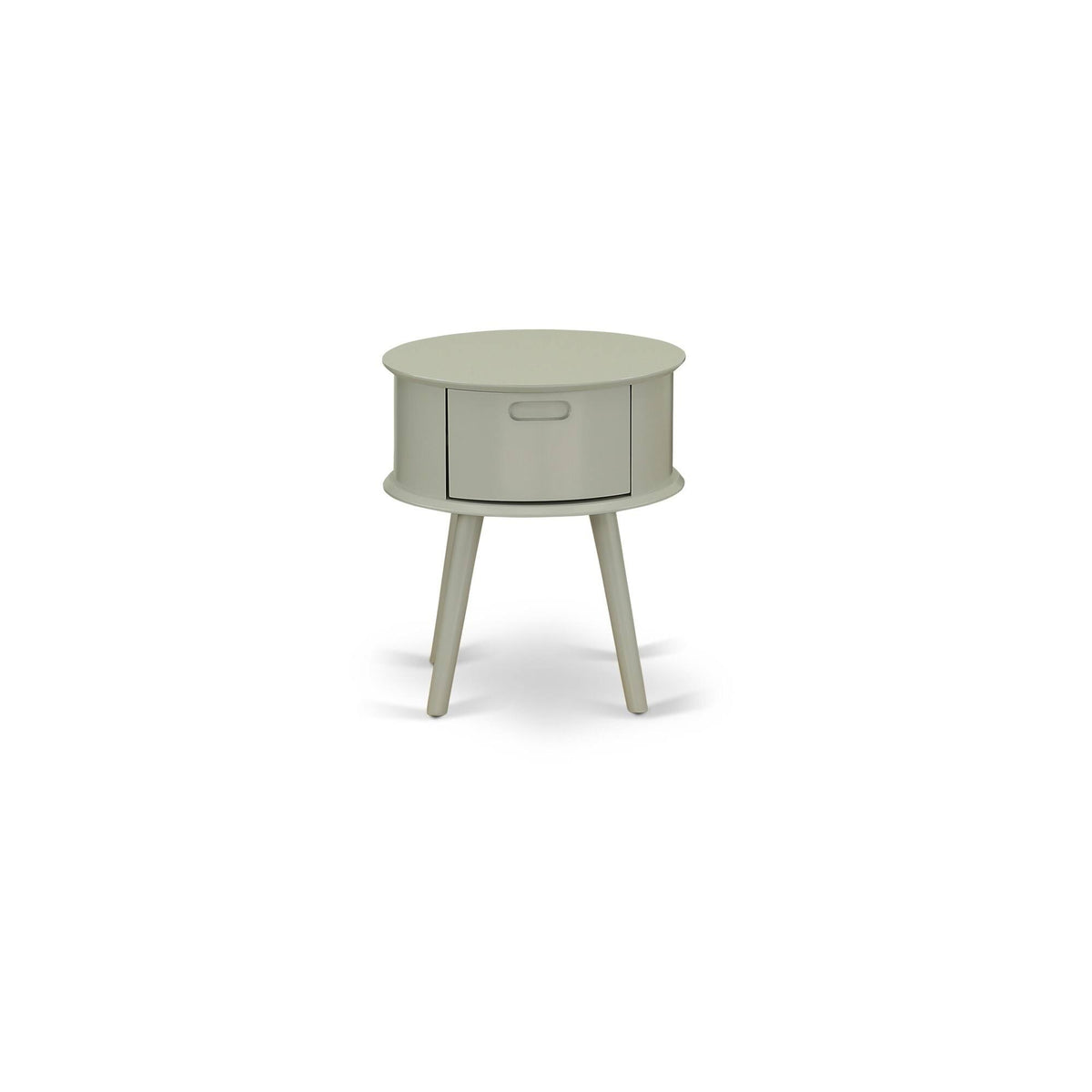 Square Night Stand End Table with Drawer in White Finish D65317