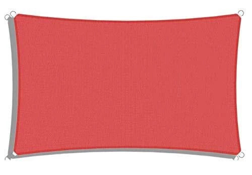 17 x 17 Sun Shade Sail Square Permeable Canopy Red C2386