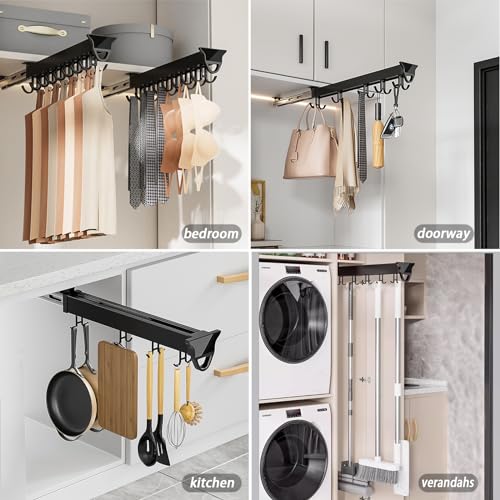 Multifunctional Slide Broom And Mop Organizer/storage, Hanging Garage Storage Rack (36cm/14.17inch) K59747