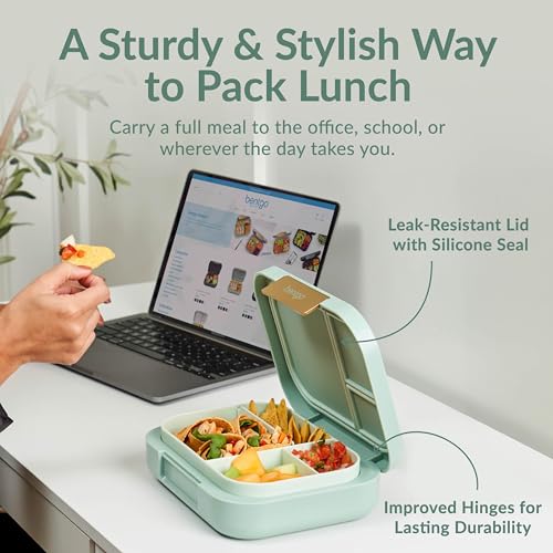 Dark Gray Bento Lunch Box, 3-4 Compartments, Leak-Resistant, 44 fl oz, BPA-Free H89106