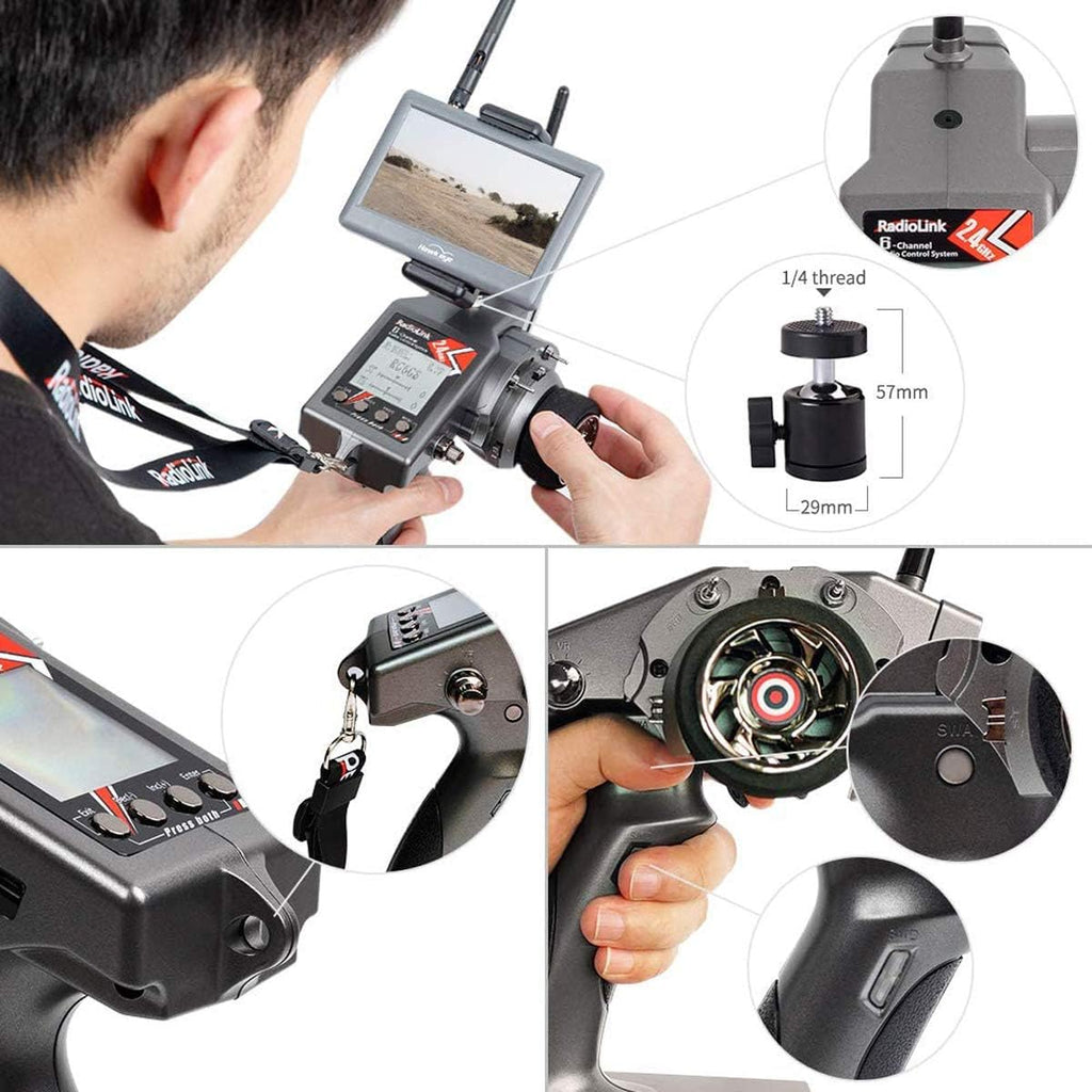 6CH RC Transmitter and Receiver 2.4g Gyro Telemetry Remote Controller E304