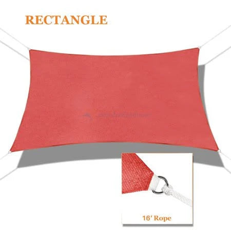 17 x 17 Sun Shade Sail Square Permeable Canopy Red C2386