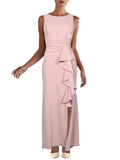 Womens Petites Crepe Ruffled Evening Dress F255