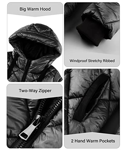 Women Long Heavy Puffer Coat Diamond Quilted Thermal Thicken Winter Parka Windproof Jacket with Hood V92093