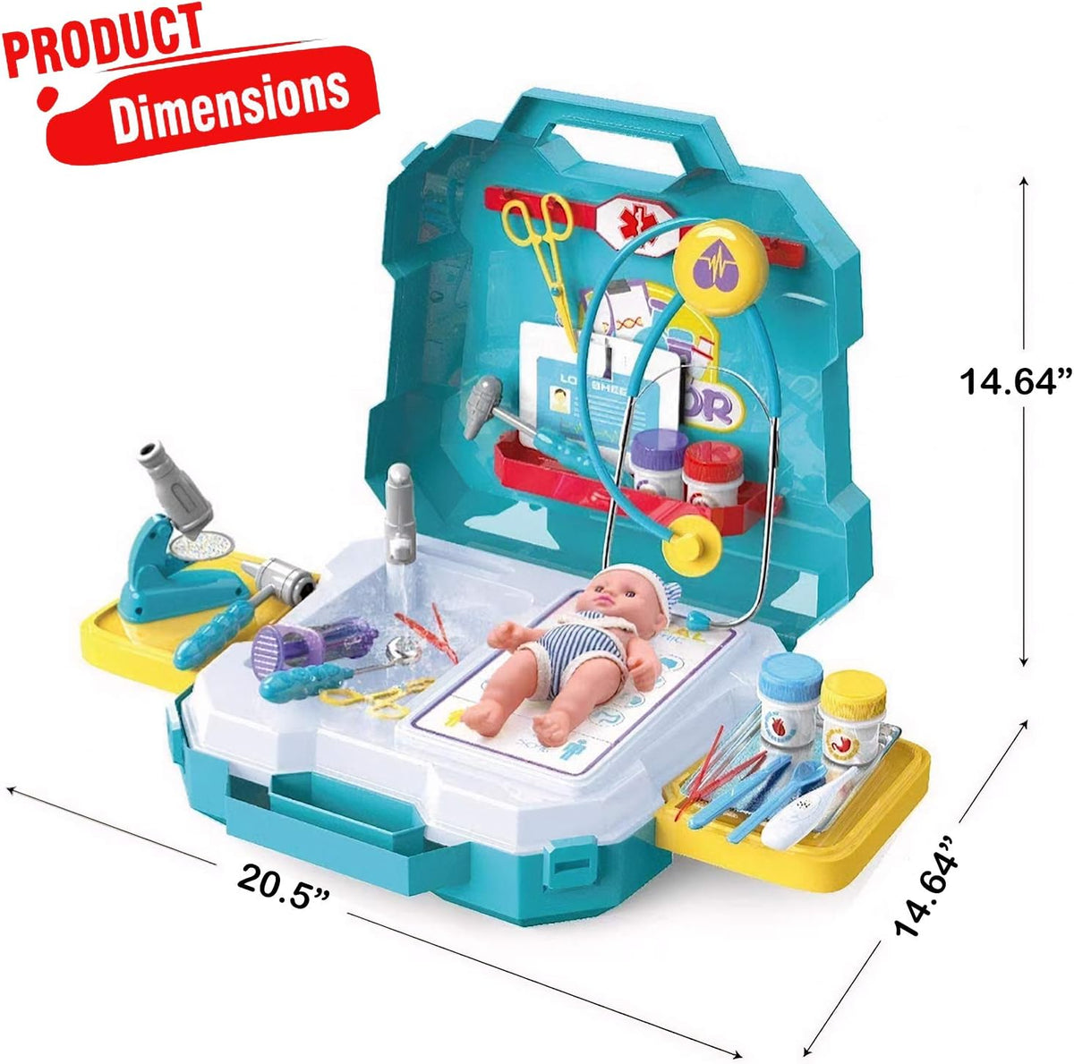 Stainless Steel Toy Medical Tools Set with Carrying Case Z26452