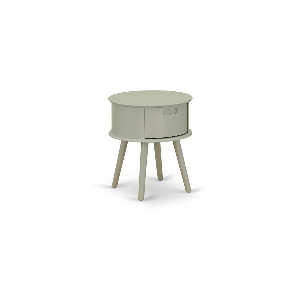 Square Night Stand End Table with Drawer in White Finish D65317