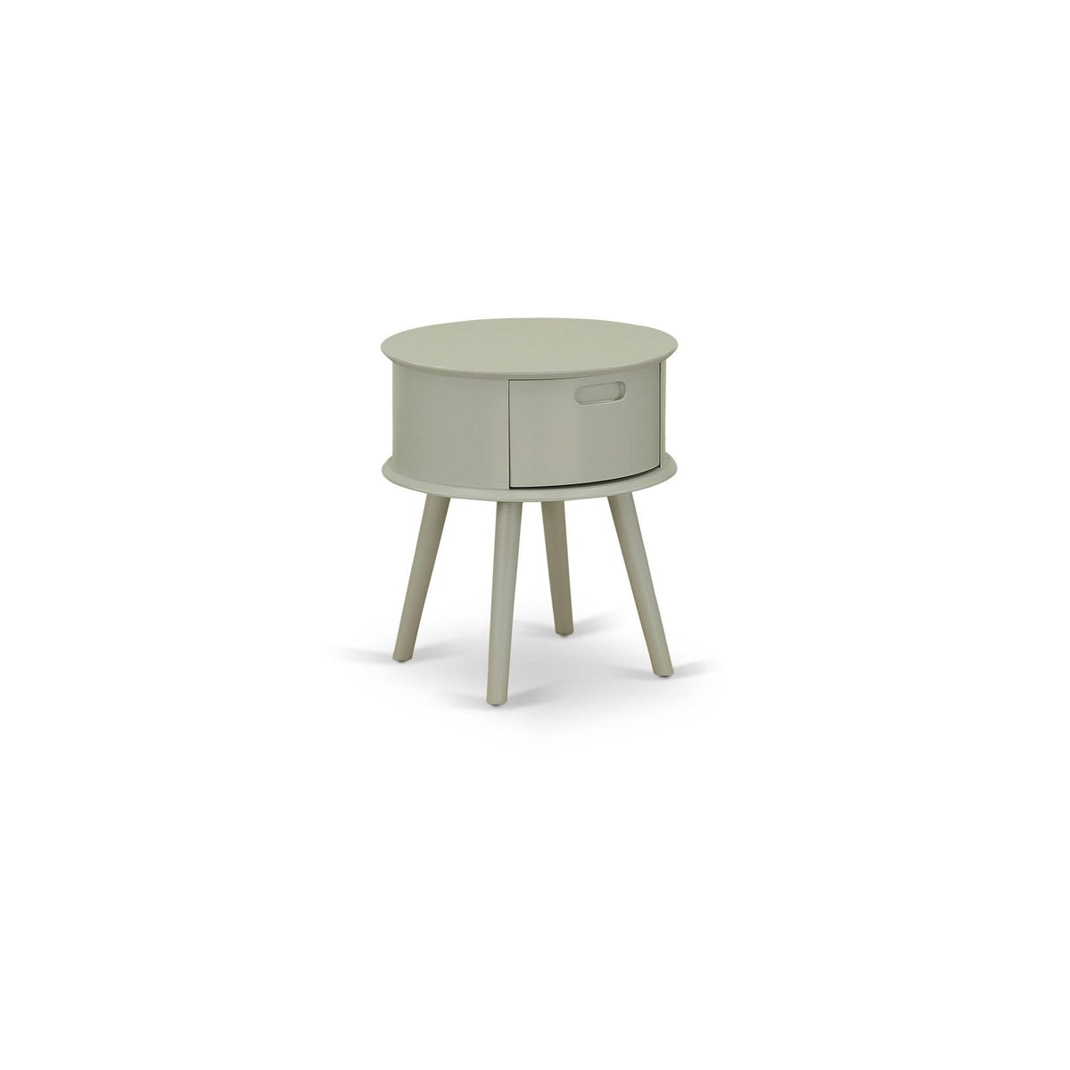 Square Night Stand End Table with Drawer in White Finish D65317