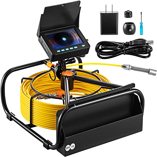 33ft 4.3" Pipe Drain Inspection Camera with DVR Function & Snake Cable, Waterproof IP68 Borescope with LED Lights J55660