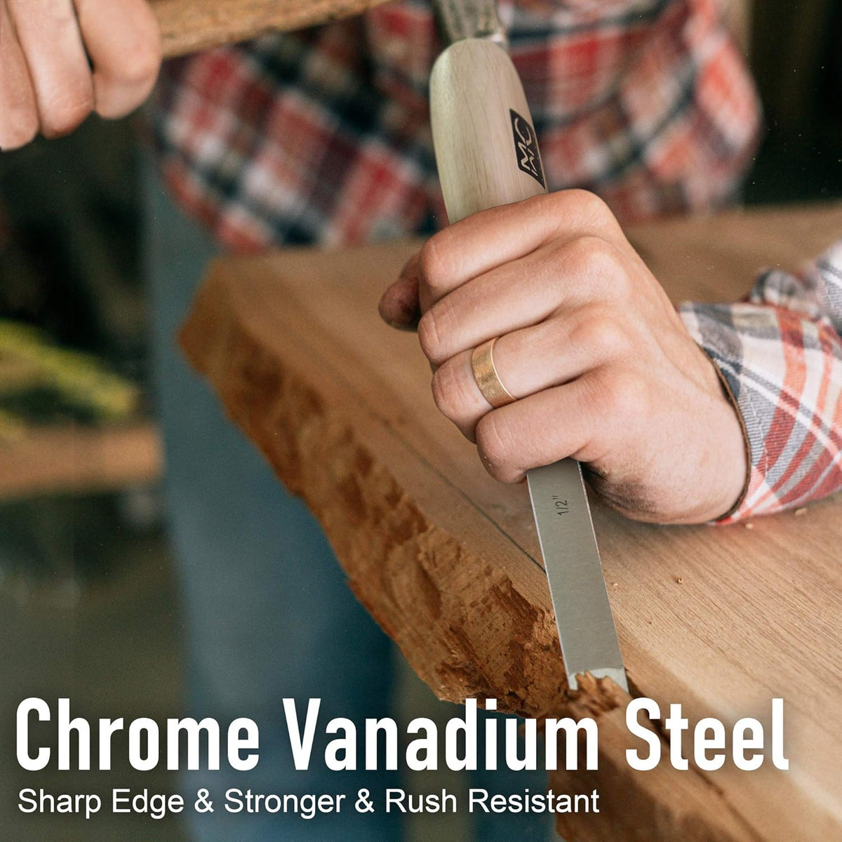 Wood Chisel Set Chrome-Vanadium Steel Set of 3 Q264