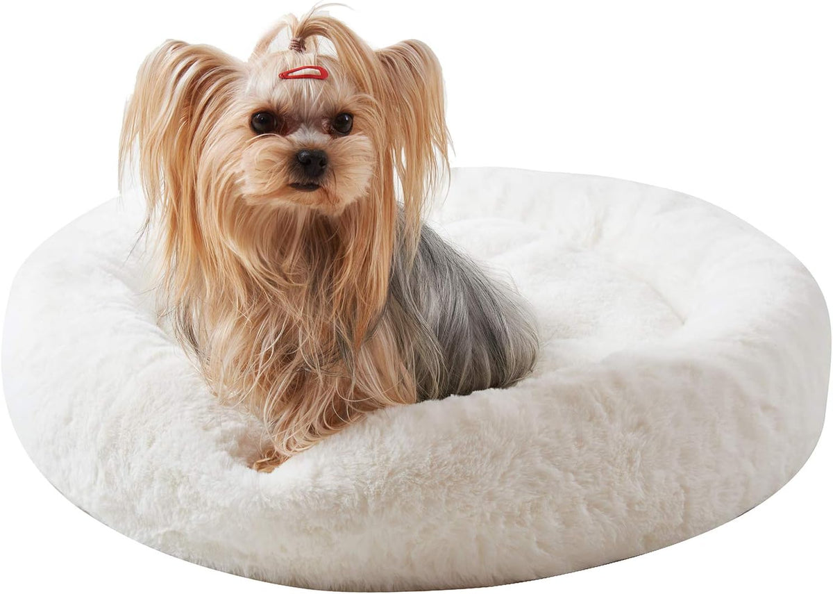 Calming Donut Dog Bed & Cat Bed with Washable Removable Covers W5613