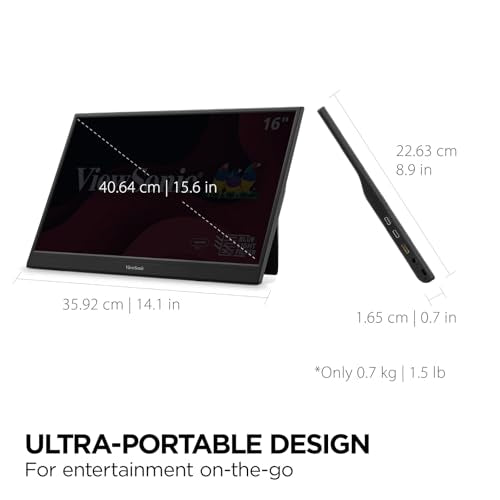 16 Inch 1080p FHD IPS Portable Monitor with Built-in Stand and Protective Case R68135