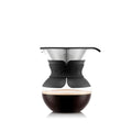 17oz Pour Over Coffee Maker with Reusable Stainless Steel Filter and Black Sleeve O684907