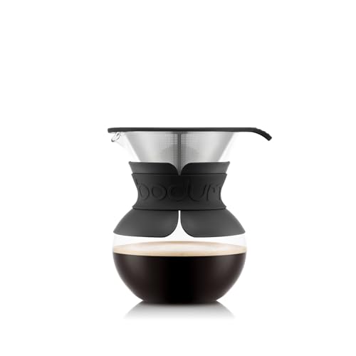 17oz Pour Over Coffee Maker with Reusable Stainless Steel Filter and Black Sleeve O684907