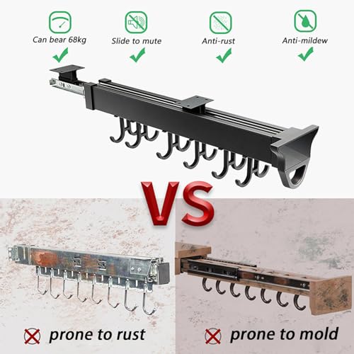 Multifunctional Slide Broom And Mop Organizer/storage, Hanging Garage Storage Rack (36cm/14.17inch) K59747