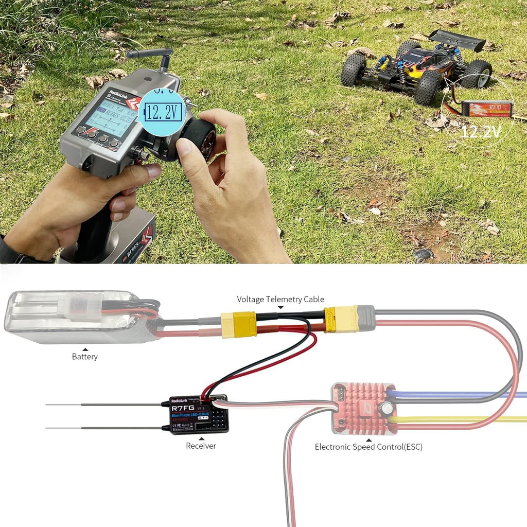 6CH RC Transmitter and Receiver 2.4g Gyro Telemetry Remote Controller E304